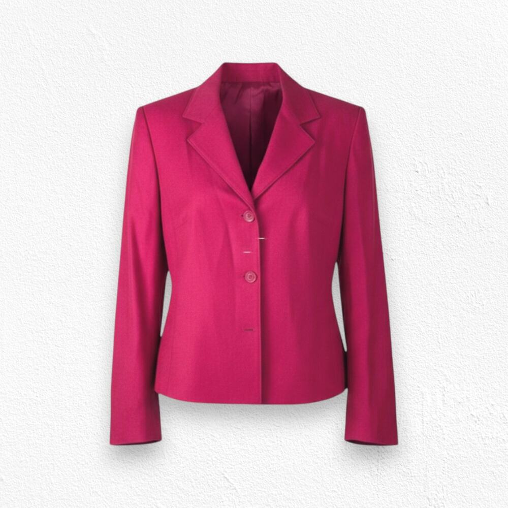 90s Vintage Cherry Red Wool Single Breasted Blazer Talbots Jacket Size 12